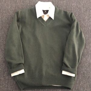 Boys Marcelo sport dress shirt and Zachary Scott v neck sweater size 6